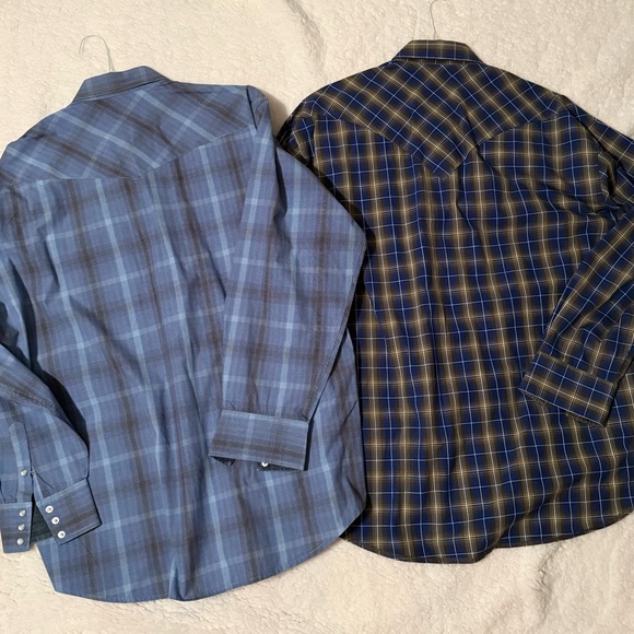 Stetson Pearl Snap Shirt 2XL Men Western Blue Button Up Rodeo Long sleeve - Picture 2 of 6